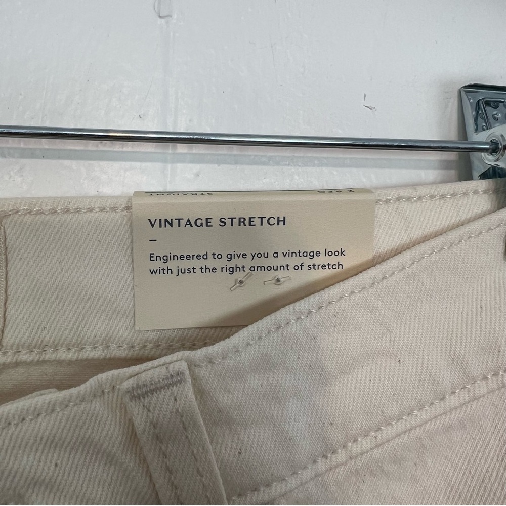 NWT Universal Thread Vintage Straight Jeans Size 2 26 Ecru Off-White Stretch ly - Picture 4 of 6